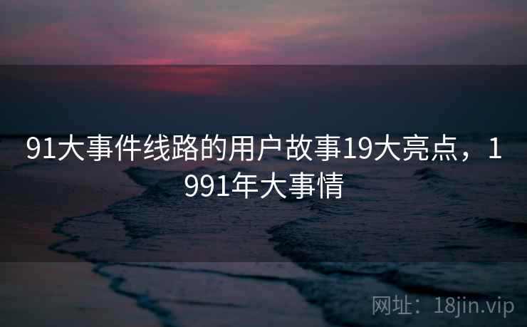 91大事件线路的用户故事19大亮点，1991年大事情
