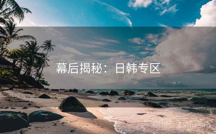 幕后揭秘：日韩专区